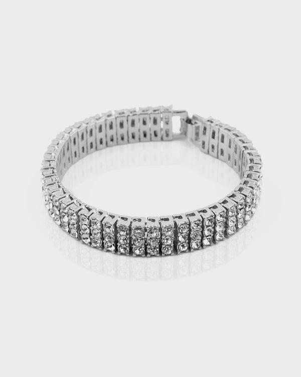 Tennis Bracelet Silver | 3 rows - Queen&Collection