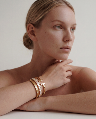 Queen and Co. Triple Stack Bracelet Set – Tennis, Soho & Trinity 18K Gold Plated Bracelet Trio