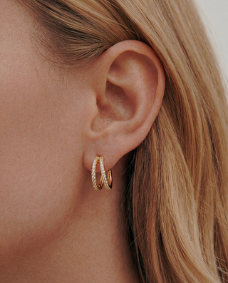 Queen and Co. Couture Huggie Earrings – 18K Gold Plated, Minimal Hoop Earrings