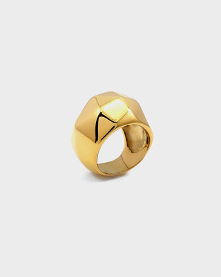 Form Ring – Silver Faceted Statement Ring, Waterproof Stainless Steel | Queen & Co