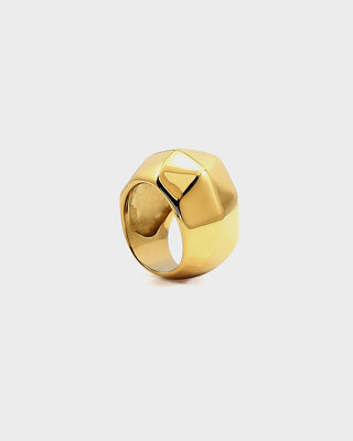 Form Ring – Silver Faceted Statement Ring, Waterproof Stainless Steel | Queen & Co