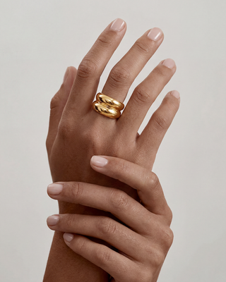 Queen and Co. Haven Ring – 18K Gold Plated Statement Ring, Bold Minimal Gold Ring