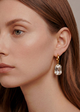 Queen and Co. Gold Drop Earrings – 18K Gold Plated, Waterproof Minimal Statement Earrings