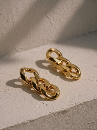 Riot | Gold & Silver Chunky Curb Chain Earrings | Waterproof Stainless Steel