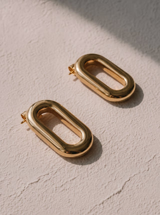 Madonna Earrings – 18K Gold Plated Hoop Earrings, Bold Statement Style