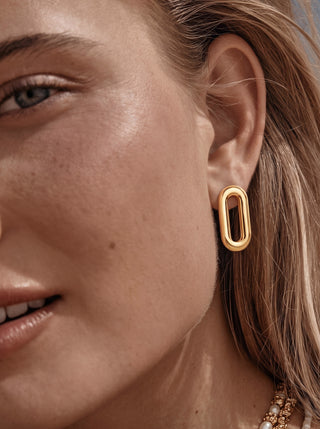 Madonna Earrings – 18K Gold Plated Hoop Earrings, Bold Statement Style