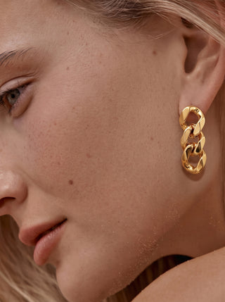 Riot | Gold & Silver Chunky Curb Chain Earrings | Waterproof Stainless Steel