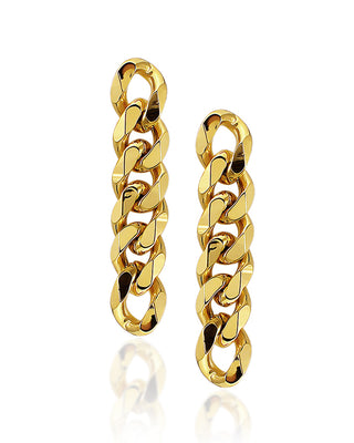 Miro | Gold Curb Chain Drop Earrings | Waterproof Stainless Steel