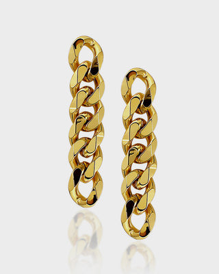 Miro | Gold Curb Chain Drop Earrings | Waterproof Stainless Steel