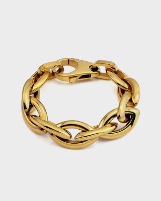 Dual Bracelet – Gold Paperclip Chain with T-Bar & Horseshoe Clasp, 316L Stainless Steel | Queen and Co.