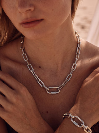 Brutalist Necklace Silver – 18K Silver Plated