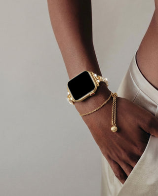 Apple Watch Band – Gold Stainless Steel – Zirconia Chain Design | Venus Band