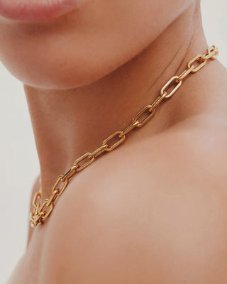 Queen and Co. Mona Necklace – 18K Gold Plated, Minimal Chain Necklace