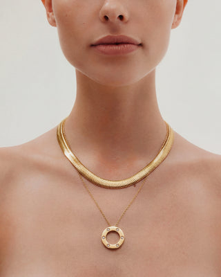 Queen and Co. Magnum Necklace – 18K Gold Plated, Statement Pendant Necklace