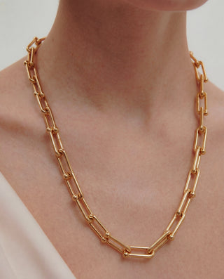 Gold Statement Necklace – Waterproof 18K Stainless Steel – Bold Layering Chain | Vogue Necklace