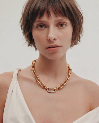 Statement Chain Necklace – 18K Gold Plated, Bold Chunky Link Necklace | Queen and Co.