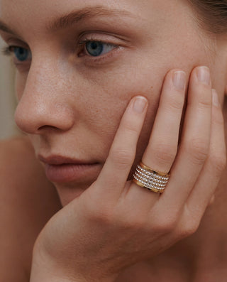 Queen and Co. Century Gold Ring – 18K Gold Plated Minimal Ring, Timeless Everyday Ring