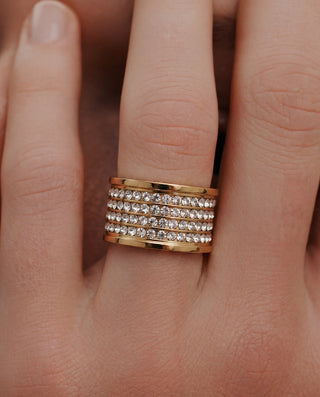 Queen and Co. Century Gold Ring – 18K Gold Plated Minimal Ring, Timeless Everyday Ring