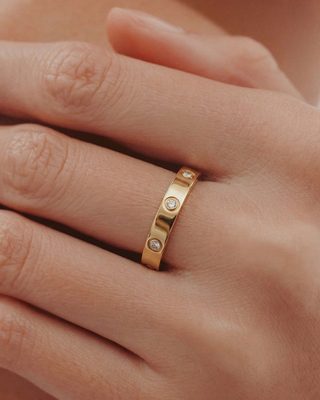 Queen and Co. Magnum Ring – 18K Gold Plated Minimal Ring, Everyday Stacking Ring