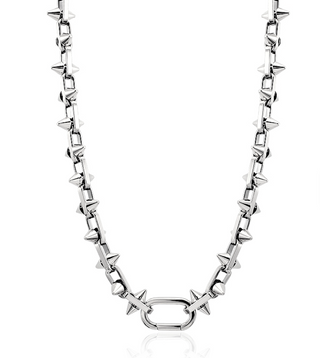 Avant Necklace – Gold Spiked Chain Statement Necklace, Waterproof 316L Stainless Steel