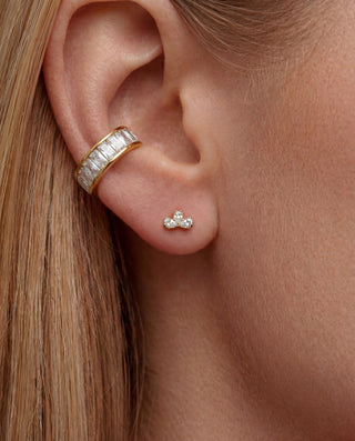 Queen and Co. Tennis Ear Cuff – Zirconia, 18K Gold Plated Ear Cuff, No Piercing