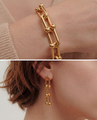 Queen and Co. Vogue Layering Necklace Set – 18K Gold Plated Chain Set, Minimal Luxury Stack