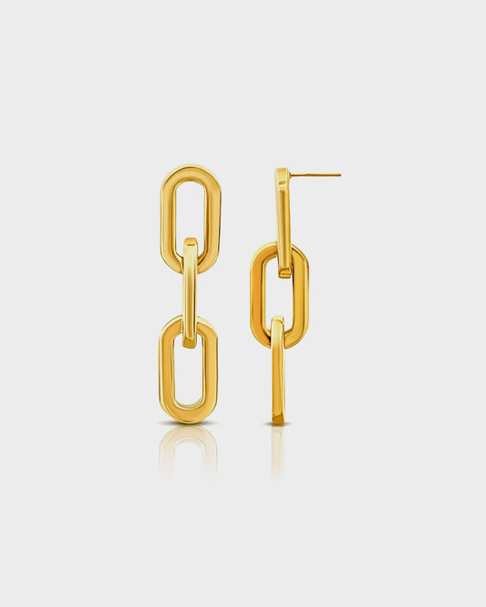 Magnum waterproof earrings gold with 18K premium gold plating.