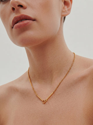 Queen and Co. Mona Necklace – 18K Gold Plated, Minimal Chain Necklace