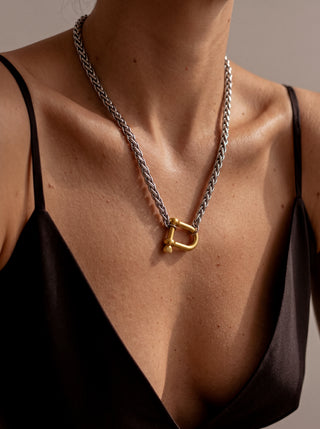 Queen and Co. Isabella Necklace – 18K Gold Plated, Floral Zirconia Pendant Necklace