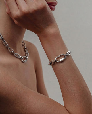 Brutalist Necklace Silver – 18K Silver Plated