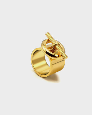 Bond Ring – Gold Chain Detail Statement Ring Waterproof 316L Stainless Steel | Queen & Co