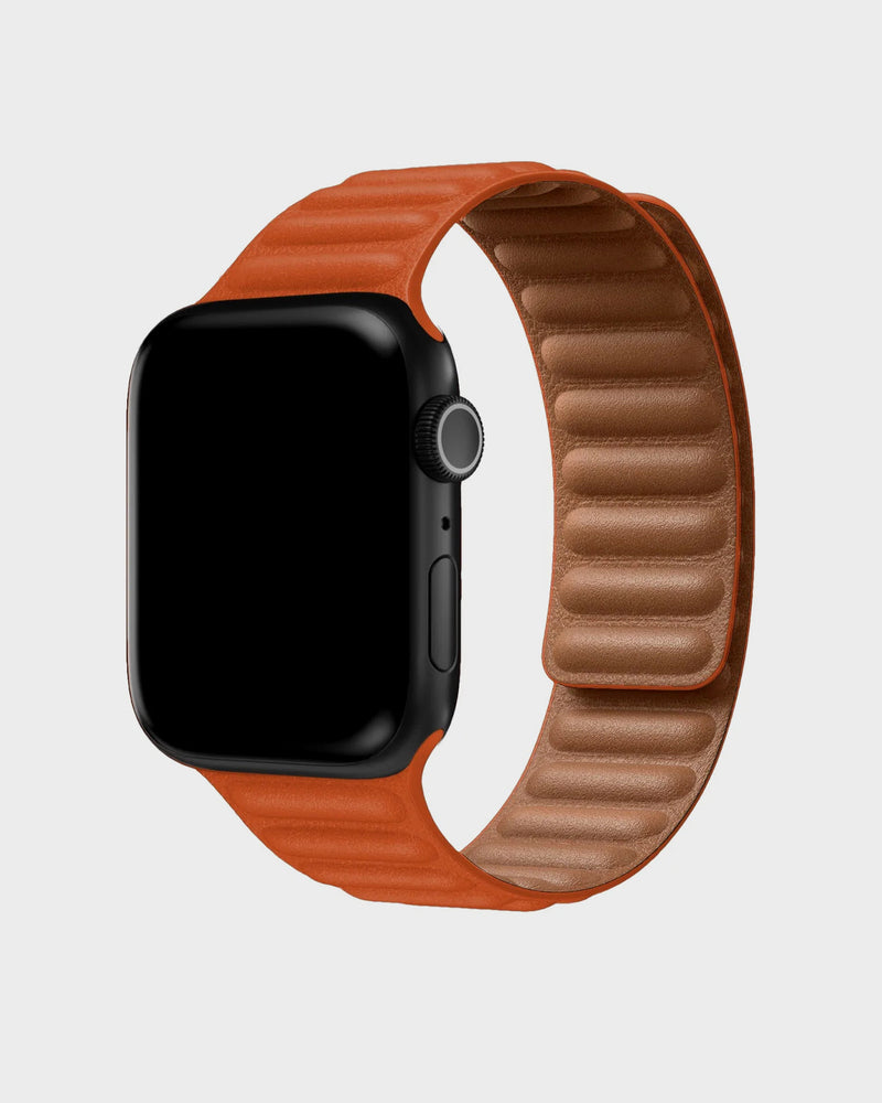 Umber Leather Link Apple Watchband - Queen&Collection